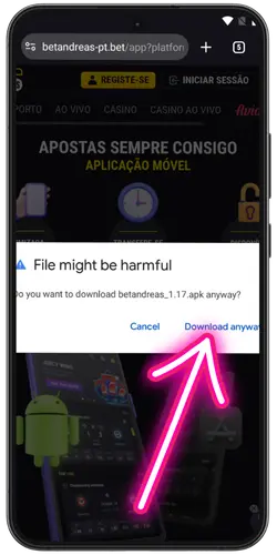 Betandreas downloads do dispositivo